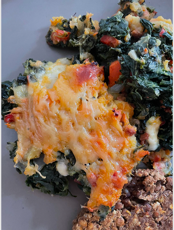 PASTEL DE BONIATO Y ESPINACA